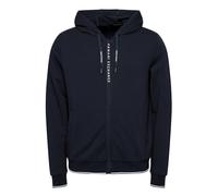 Armani Exchange Men's Essential, Full Zip, Logo Lettering Hooded Sweatshirt, Black Heather, XXL