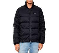 Armani Exchange Men's Essential, Long Cuffed Sleeve Milano-New York Logo Lettering Jacket, Blue, XL