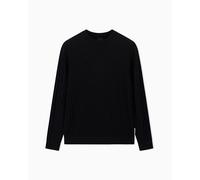 Armani Exchange Men's Essential, Long Sleeve Monogram Logo Texture Pullover Sweater, Black, XXL