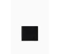 Armani Exchange Men's Essential, Orisei, Sustainable, Metal Logo Bi-Fold Wallet, Black, One Size