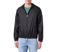 Armani Exchange Men's Essential, Tone on Tone Monogram Logo Texture Blouson Jacket, Black, L