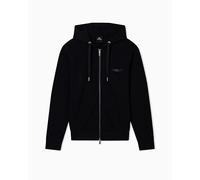 Armani Exchange Sweatjacke Herren mit Kapuze und Reißverschluss 100% Baumwolle Schwarz XL