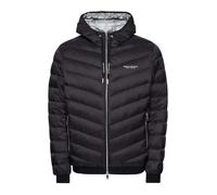 Armani Exchange Men's Hooded Quilted Down Milano/New York Logo Zip-up Jacket,Grey, Small