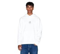 Armani Exchange Men's Icon, drawnstring, Front Logo Hooded Sweatshirt, Off White, XXL