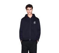 Armani Exchange Herren Hoodie Full-Zip Icon Project XM000371_AF10818 – Baumwoll-Mix Dunkelblau S
