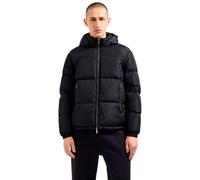 Armani Exchange Men's Icon Project, Logo Embossed Patch, Shiny Nylon,Down Vest,Blue,M