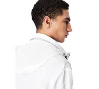Armani Exchange Men's Lightweight Zip-up Hooded Jacket Windbreaker, White, Large