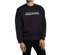 Armani Exchange Men's Long Sleeve Big Front Logo Relaxed fit, Sweatshirt, Blue, XL