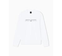 Armani Exchange Men's Long Sleeve Big Front Logo Relaxed fit, Sweatshirt, Off White, L