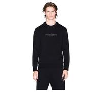 Armani Exchange Herren Sweatshirt Langarm Ton-in-Ton-Logo Rundhalsausschnitt Schwarz S
