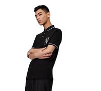 Armani Exchange Mens Maxi Embroidered Logo, Regular Fit Polohemd, Black, Extra Small