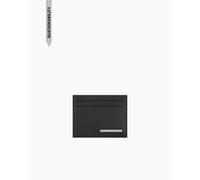Armani Exchange Men's New York, Sustainable, Silver Logo Plate Credit Card Holder,Blue,One Size