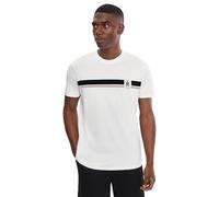Armani Exchange Men's One Block up, Color Contrast Banding, Embroidered Logo T-Shirt,White,XS