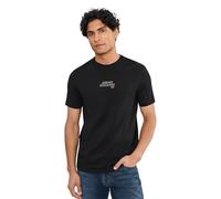 Armani Exchange Men's One Block up, Emboridered Logo Lettering T-Shirt,Black,XL