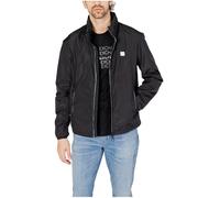 Armani Exchange Mens Packable, Hidden Hoodie, Two Zip Pockets on Front, Rubber Patch Logo Windjacke, Black, XL