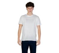 Armani Exchange Men's Plain 3D Printed Front Logo T-Shirt,Off White,M