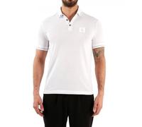 Armani Exchange Men's Regular Fit Cotton Jersey Metallic Icon Patch Polo White,L