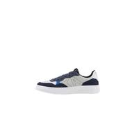 Armani Exchange Men's Seattle, Suede Details, Embroidered Logo, Sneaker, Grey+Navy, 43