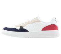 Armani Exchange Men's Seattle, Suede Details, Embroidered Logo Sneaker Lace up Op.White+ Sky+red,43.5