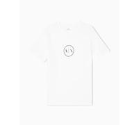 Armani Exchange Men's Short Sleeve Round Collar Circle Logo T-Shirt Off White M