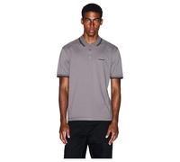Armani Exchange Men's Short Sleeve Side Logo Three-Button Collar, Polo Shirt, Grey, XL