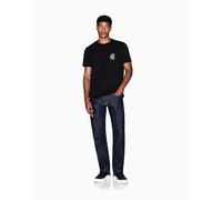 Armani Exchange Herren T-Shirt XM000365_AF12308 – Rundhals, Kurzarm, Logo-Stickerei, Schwarz S