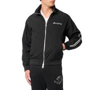 Armani Exchange Men's Signature Logo Bomber Jacket,Black, X-Small
