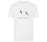Armani Exchange Men's Slim Fit Mercerized Cotton Jersey AX Box Logo Tee, Off White, M