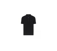 Armani Exchange Men's The Gird, Sustainable, Logo Tape, Front Zip Polo Shirt Black,XS