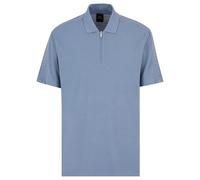 Armani Exchange Men's The Gird, Sustainable, Logo Tape, Front Zip Polo Shirt Flint Stone,XS