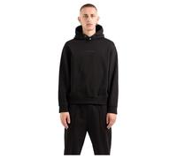 Armani Exchange Men's The Grid, Sustainable, Printed Logo Lettering Hooded Sweatshirt Black,XXL
