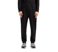 Armani Exchange Men's The Grid, Sustainable, Printed Logo Lettering Sweatpants Black,XXL