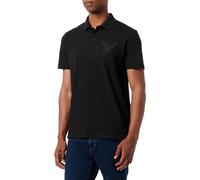 Armani Exchange Men's The Urban Expedition, Sustainable, Eagle Artwork Polo Shirt Black,XL