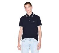 Armani Exchange Men's Urban, Short Sleeve Zip Closure Collar, Polo Shirt, Blue, XL