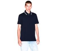 Armani Exchange Men's Urban, Short Sleeve Zip Closure Collar, Polo Shirt, Blue, XS
