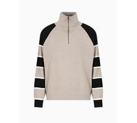 Armani Exchange Men's Utiltiy Edge, Color Contrast Sleeves, Sweater, Multicolor, 3XL