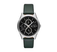 Armani exchange quarz grünem herren uhr mit schwarzem zifferblatt und leder armband one_size Grün