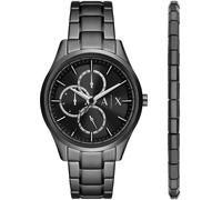ARMANI EXCHANGE Quarzuhr, Armbanduhr, Herrenuhr, ideal als Geschenk, Edelstahlarmband (25053569-0) schwarz