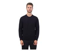 AX ARMANI EXCHANGE Herren Strickpullover - Schurwolle, Rundhals, Logo, einfarbig Blau 2XL