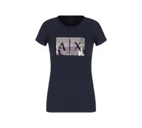 Armani Exchange - Sequin Logo T-Shirt - - Tops - Damen - Blau - L