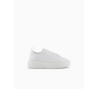 Armani Exchange Solid Leather Sneakers weiß