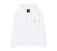 AX ARMANI EXCHANGE Herren Sweatjacke mit Kapuze - Hoodie Full-Zip, Baumwoll-Mix Weiß 2XL