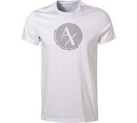 ARMANI EXCHANGE T-Shirt Herren Slim Fit Kurzarm Rundhals Baumwolle weiß, XXL