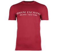 AX ARMANI EXCHANGE Herren T-Shirt - Schriftzug, Rundhals, Cotton Stretch Cardinal M