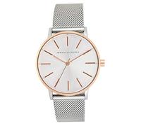 Armani Exchange Uhr für Damen , Dreizeiger Uhrwerk, 36mm Silbernes Edelstahlgehäuse mit Edelstahlarmband, AX5537