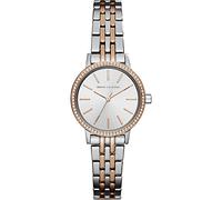Armani Exchange Uhr für Damen, Quarzwerk, 30mm Silbernes Edelstahlgehäuse mit Edelstahlarmband, AX5542