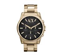 Armani Exchange Uhr für Herren , QuarzChronographenwerk, 45mm GoldEdelstahlgehäuse mit Edelstahlarmband, AX2095
