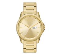 Armani Exchange Uhr für Männer, Dreizeigerwerk, 44MM Gold Recycled Edelstahl (Mindestens 50%) Gehäuse mit einem Edelstahlarmband, AX1734