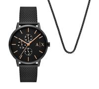 Armani Exchange Herren Analog Quarz Uhr mit Edelstahl Armband AX7162SET