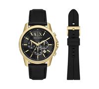 Armani Exchange Watch for Men, Quartz Chronograph Movement and 44mm Case Size with Leather Strap